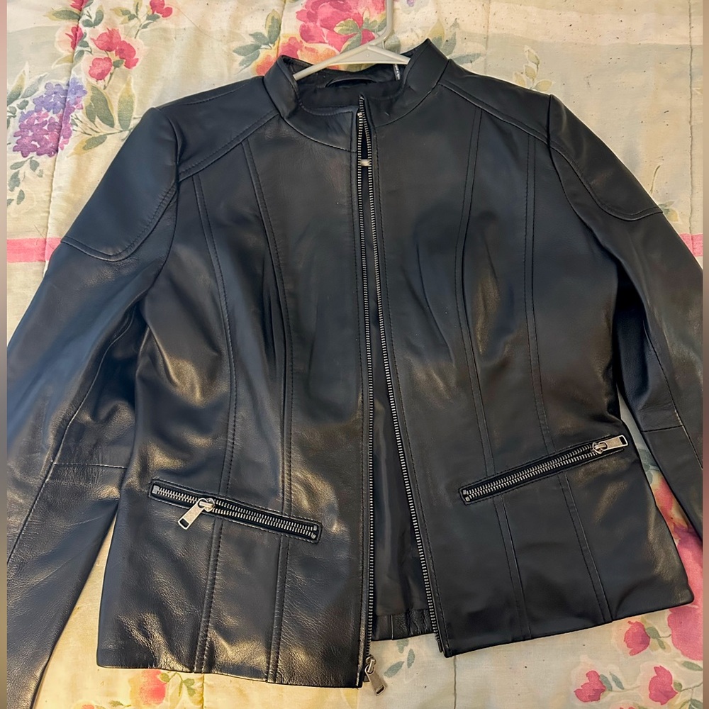 Meg Leather Scuba Jacket. Never been worn.